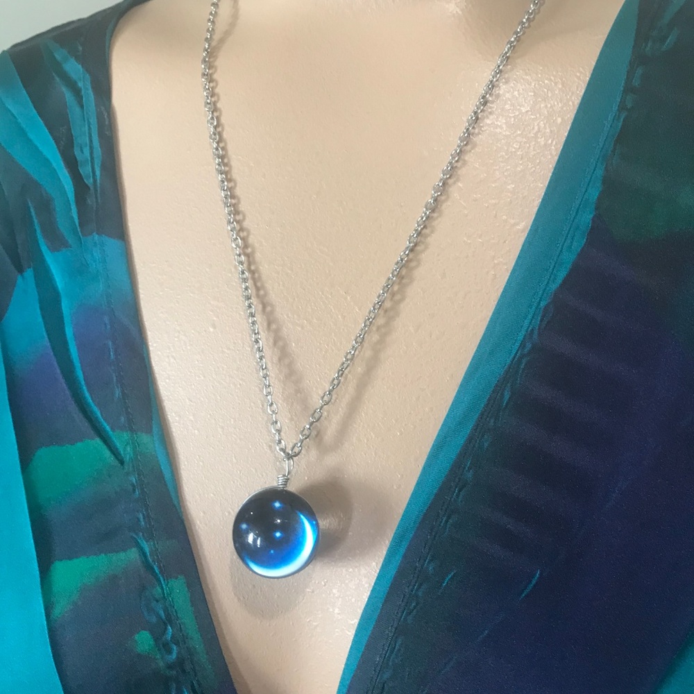 Crescent Moon Sphere Necklace